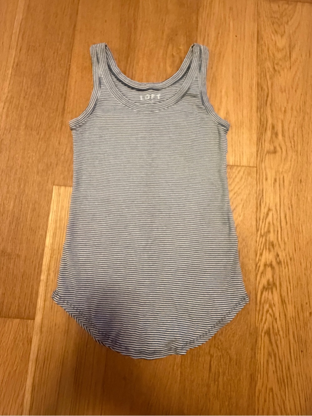LOFT Light Blue Striped Tank